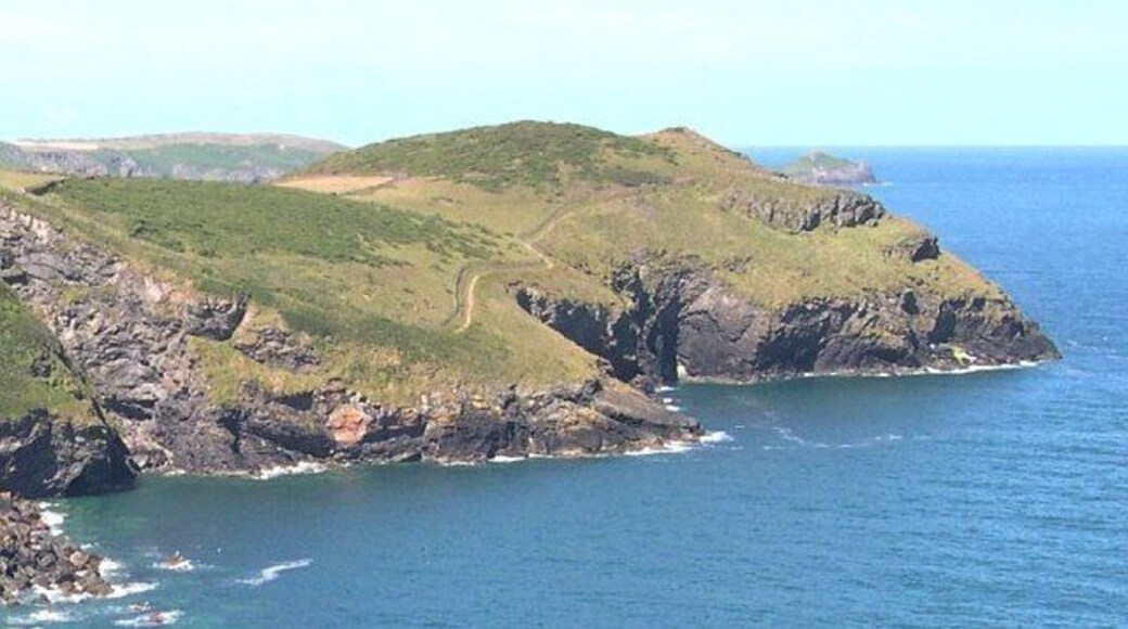 Kellan Head. Photograph taken from the coast path above Scarnor Point.