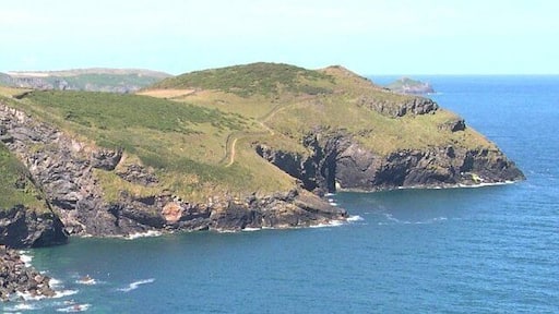 Kellan Head. Photograph taken from the coast path above Scarnor Point.