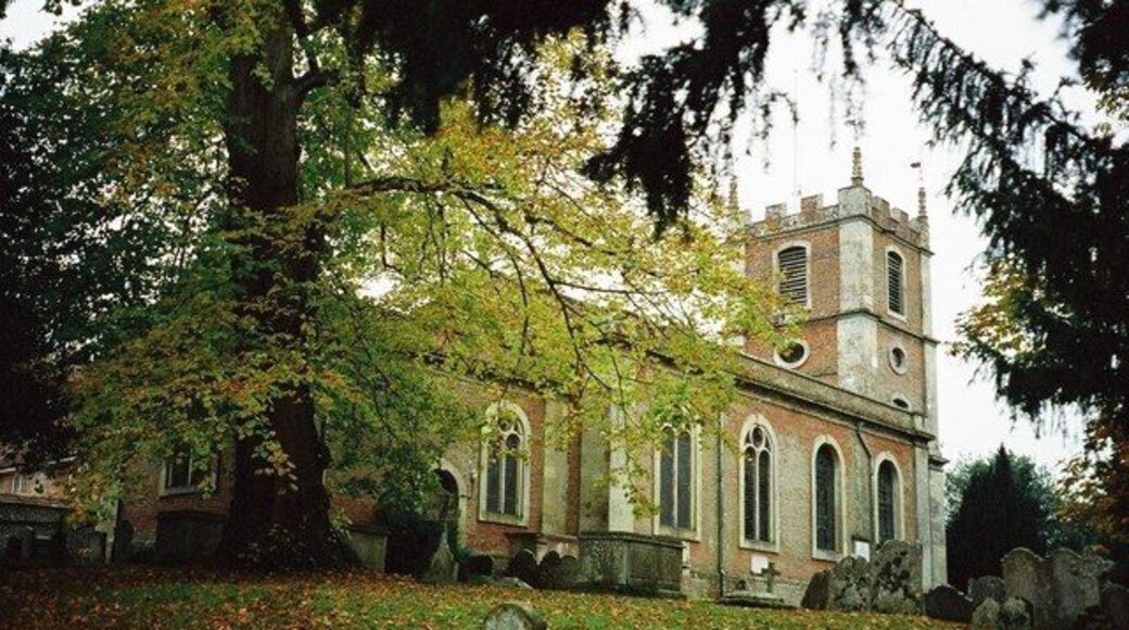 St Mary the Virgin parish church, Abbotts Ann, Hampshire, England, UK. An attractive brick and stone church on a pleasant autumn morning.