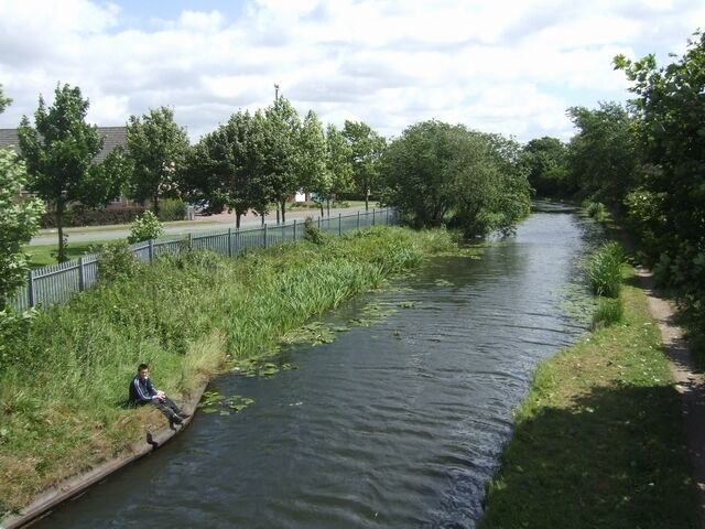 Wyrley and Essington Canal Alongside Hawbush Road. The Curly Wyrley wanders around following the contours avoiding the need for locks.