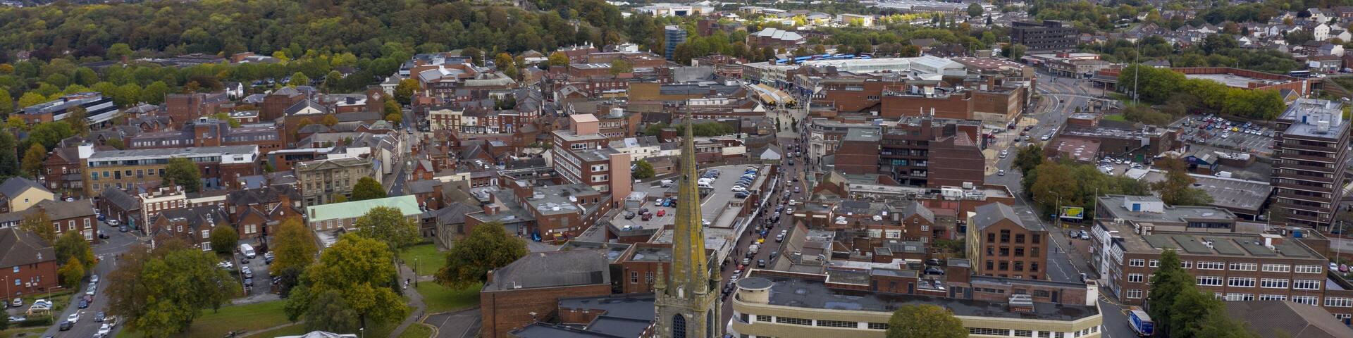 Dudley aerial view, UK.