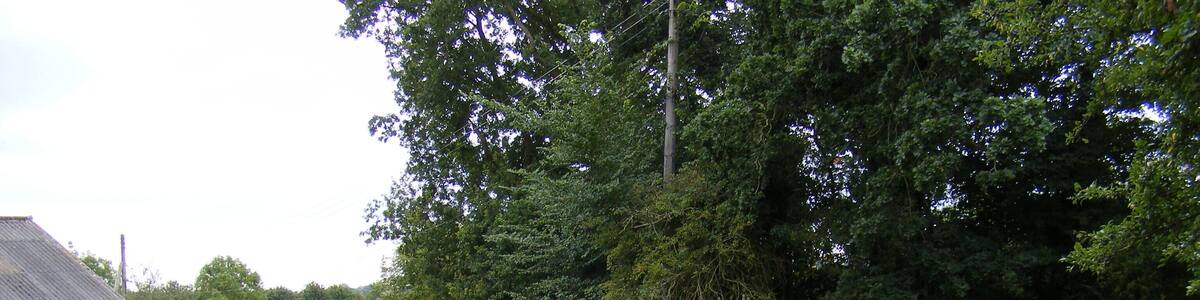 Bruisyard Road & College Farm Postbox Postbox No. IP17 4608 Church Road is in the distance