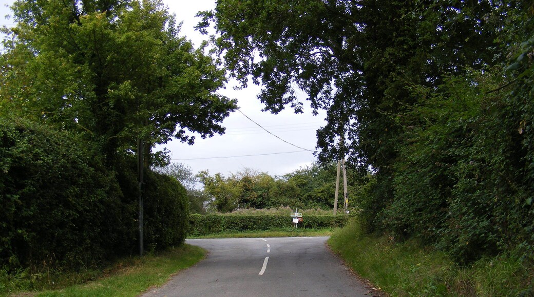 Church Road, Bruisyard At the junction with Bruisyard Road