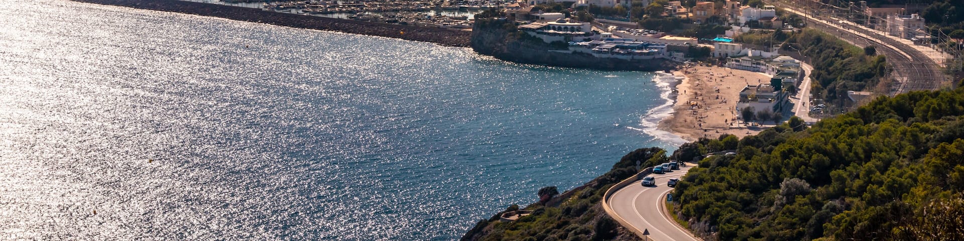 Aerial view of Garraf, village by the sea near Barcelona , Spain