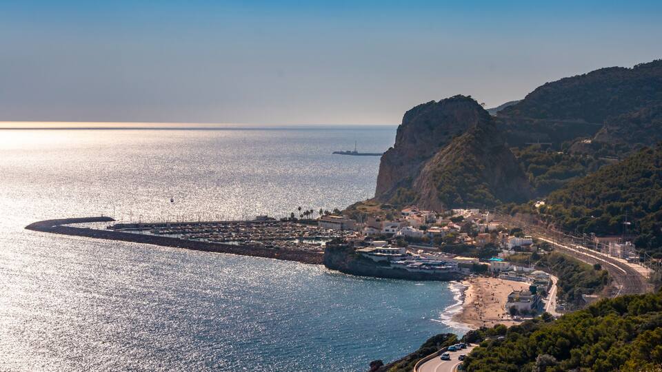 Aerial view of Garraf, village by the sea near Barcelona , Spain