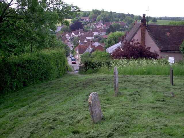 Kersey graveyard with Kersey in the background