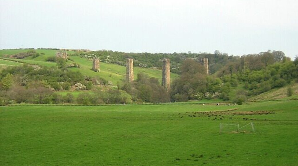 Remains of Viaduct over Avon Water. Supports for a viaduct that once carried a railway from Larkhall to Stonehouse over the Avon Water.