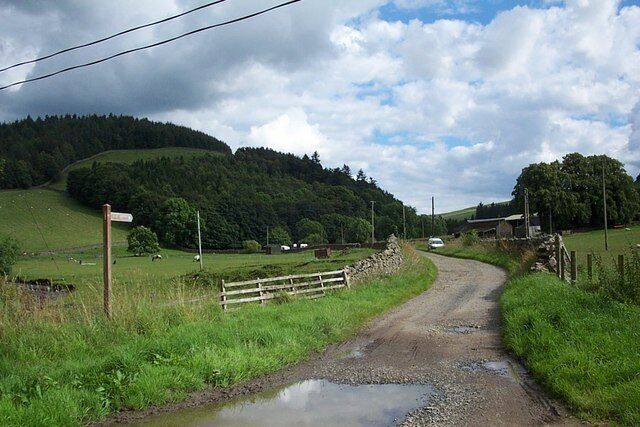 Farm road to Damhead