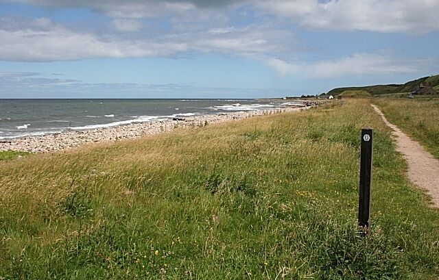 Speyside Way at Gollachy Having left the Spey, the path follows the coast east to Buckie.