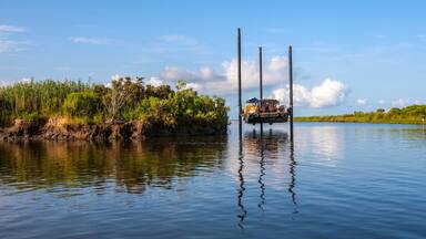 Jack up barge in the swamps of Venice, Louisiana