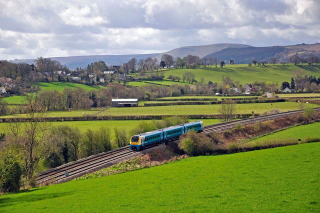 The Marches Line In the distance on the left can be seen the village of Llanfihangel Crucorney, whilst on the right are the Black Mountains.