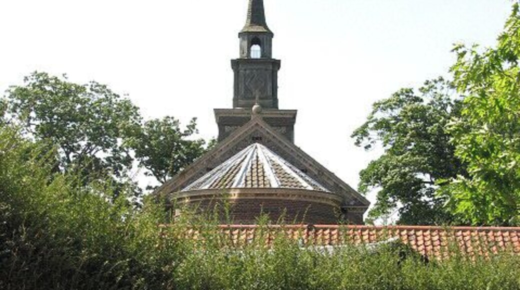 View towards All Saints church From the Old Reepham Road, now a cul-de-sac.