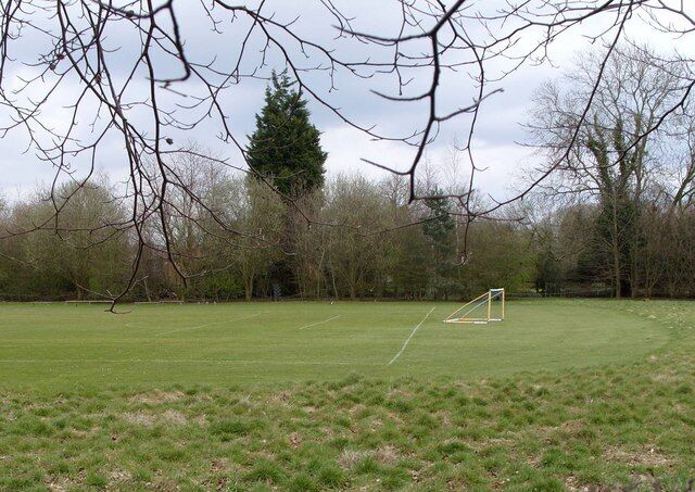 Playing Field, Bawdeswell School The far end of the playing field, Bawdeswell School, looking towards the nature area, which was established with planting 300 saplings in the early 1990s.