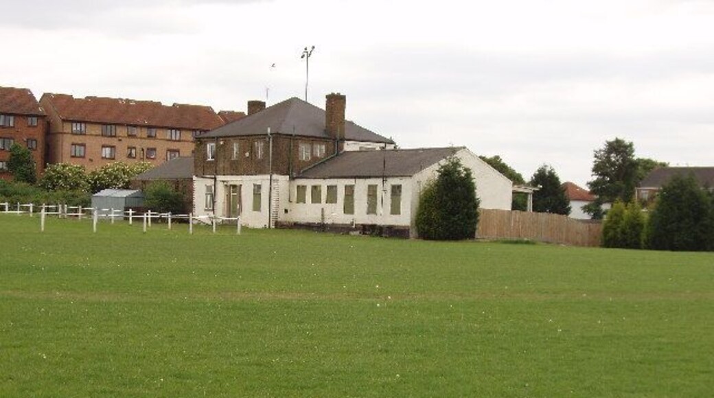 Sports pavilion, corner of Argyle Road and Western Avenue, Perivale.
