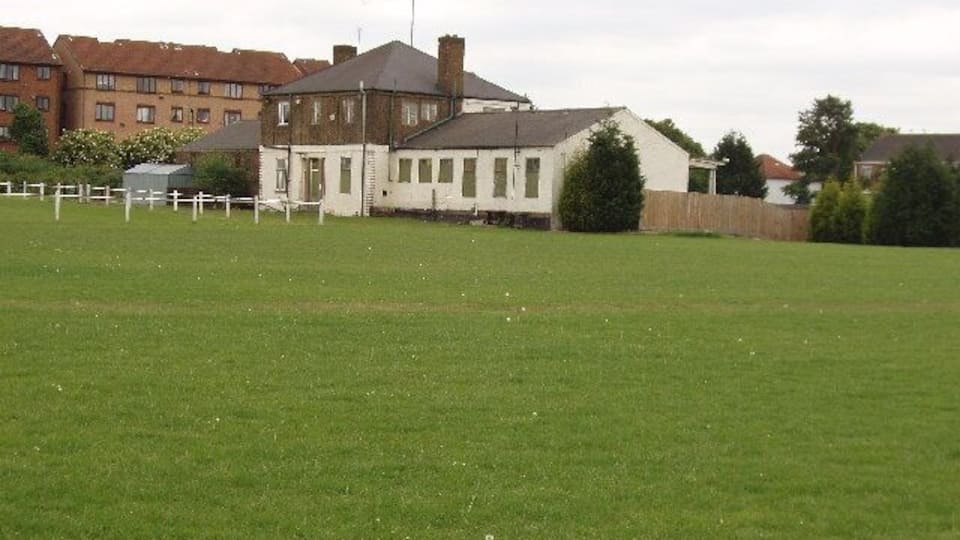 Sports pavilion, corner of Argyle Road and Western Avenue, Perivale.