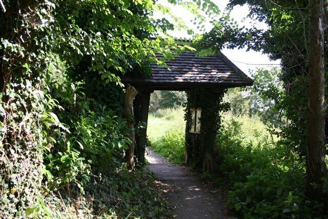 Lych Gate Lych Gate at the end of a leafy path leading to St.Michael's church at Averham