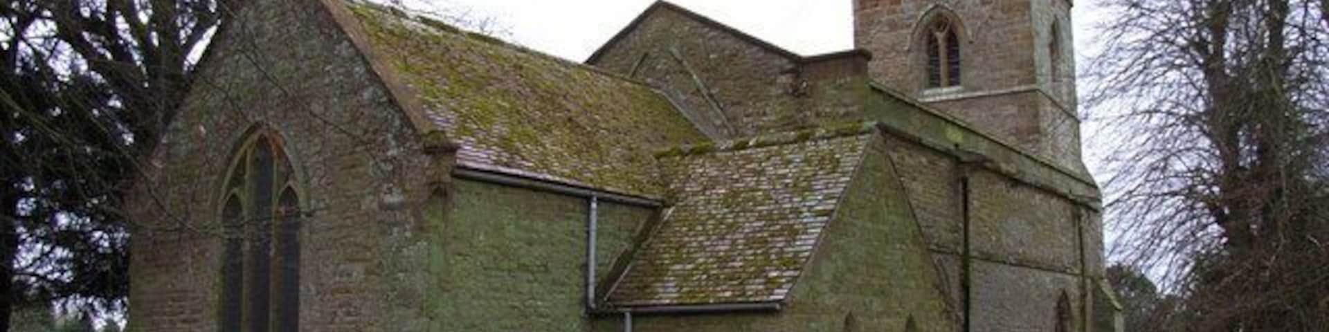 St Peter and St Paul's, Maidford. Like many in Northamptonshire this church has a triangularly topped tower.
