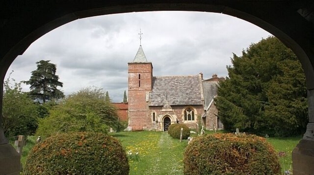 St James' parish church, Canon Frome, Herefordshire, seen from the south. The tower was built around 1680 when the church was rebuilt after the Civil War. The rest of the church was designed by GF Bodley and built in 1860.