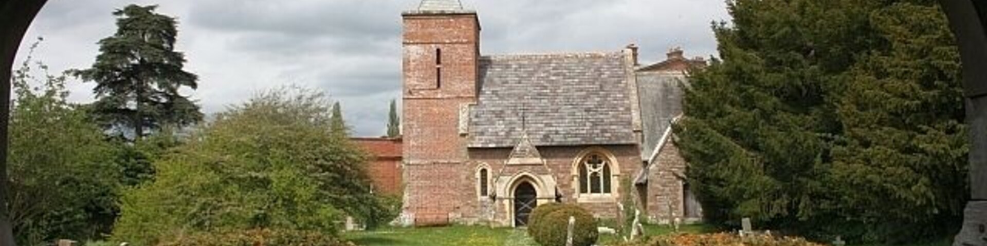 St James' parish church, Canon Frome, Herefordshire, seen from the south. The tower was built around 1680 when the church was rebuilt after the Civil War. The rest of the church was designed by GF Bodley and built in 1860.