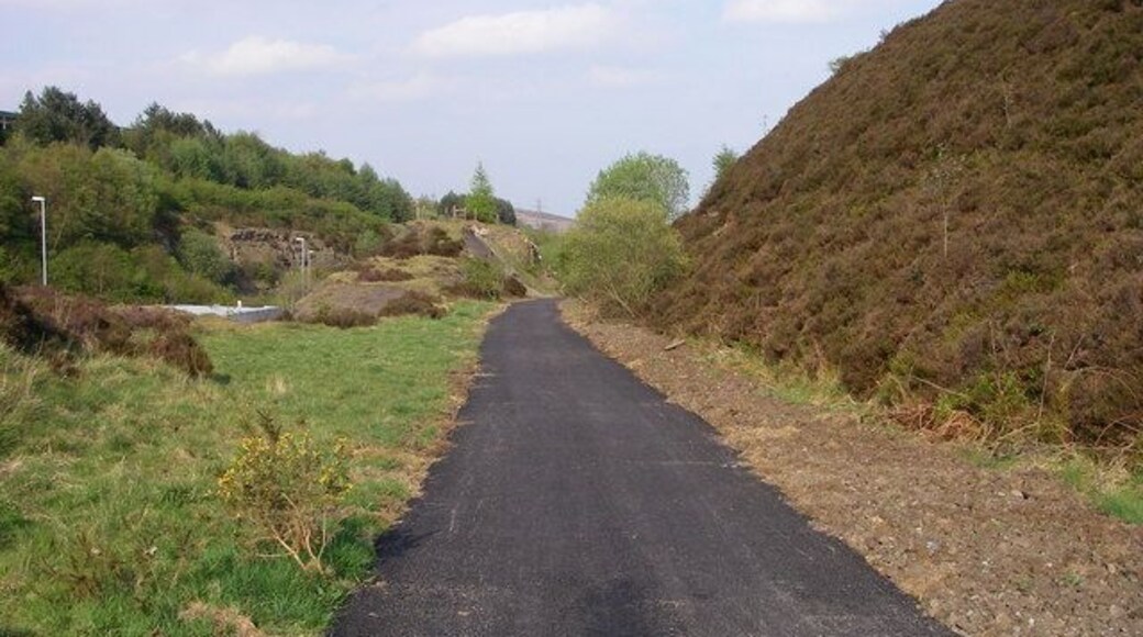 NCN46 east of Brynmawr This cycle route (which when complete will connect Droitwich Spa to Newport and Neath) here follows the line of the former rail line which climbed steeply up the Clydach Gorge from Abergavenny to Brynmawr. It is a spectacular route through an industrially ravaged landscape which nevertheless sits within the Brecon Beacons National Park.
