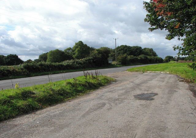 Lay-by on the B1354 The view is westerly.