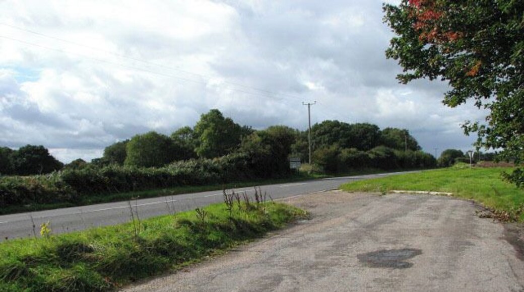 Lay-by on the B1354 The view is westerly.