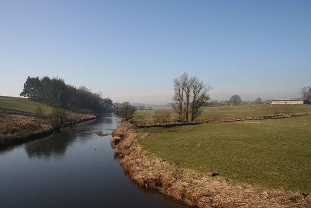 River Ribble View from Halton Bridge to the left is the Old Close Plantation