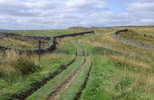 Langber Lane The track to Crake Moor goes off to the right