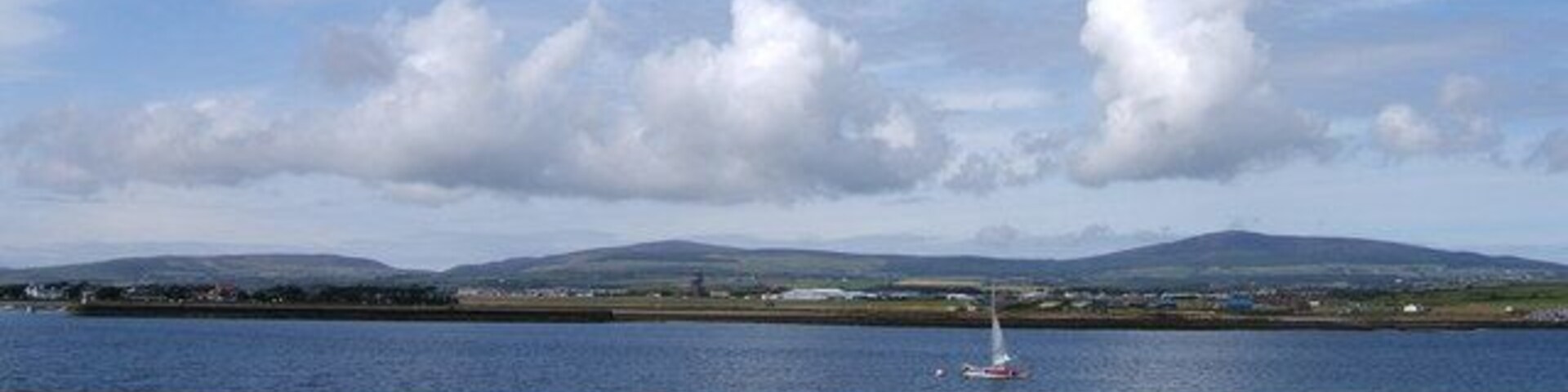 Panorama including Ronaldsway Airport from St Michaels Island The new control tower under construction is just visible in the centre.