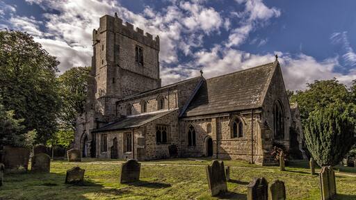 Parish church of SS Peter and Felix, Kirby Hill, Richmondshire, North Yorkshire, seen from the southeast