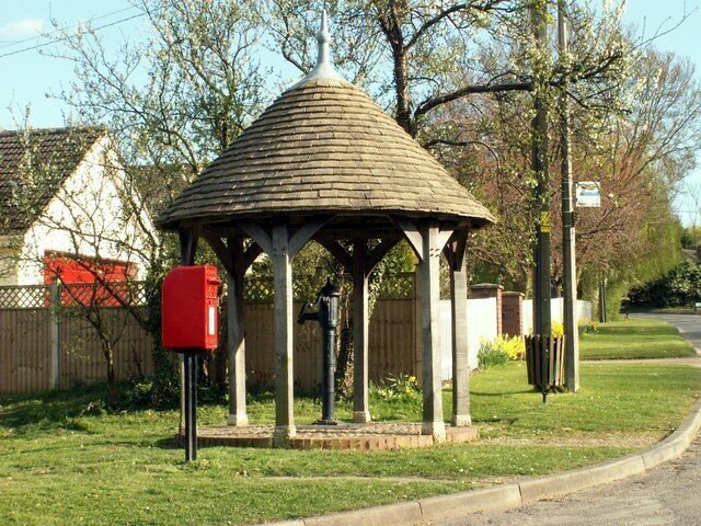 The sheltered pump in Kingston, near to Kingston, Cambridgeshire, Great Britain.