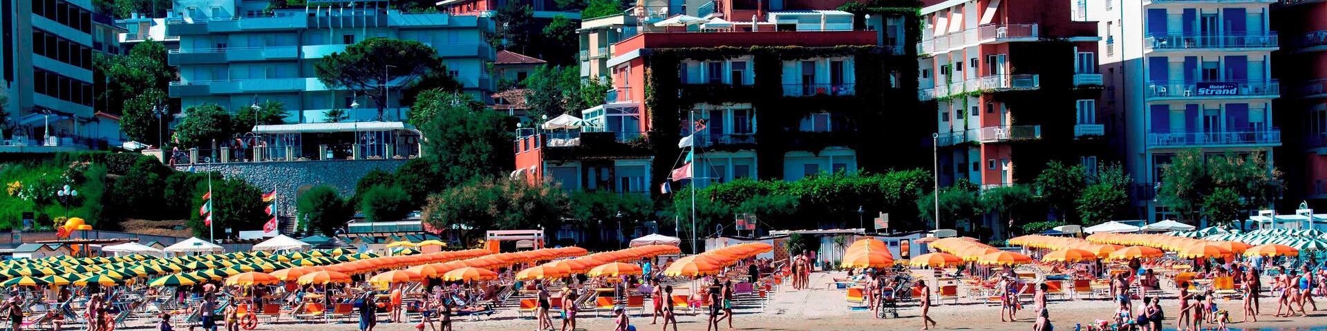 Gabicce Mare. Sea. Beach and Hotels