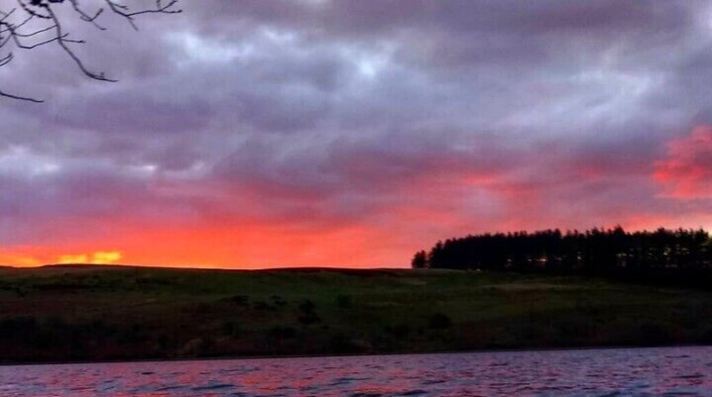 Sunset on crai reservoir