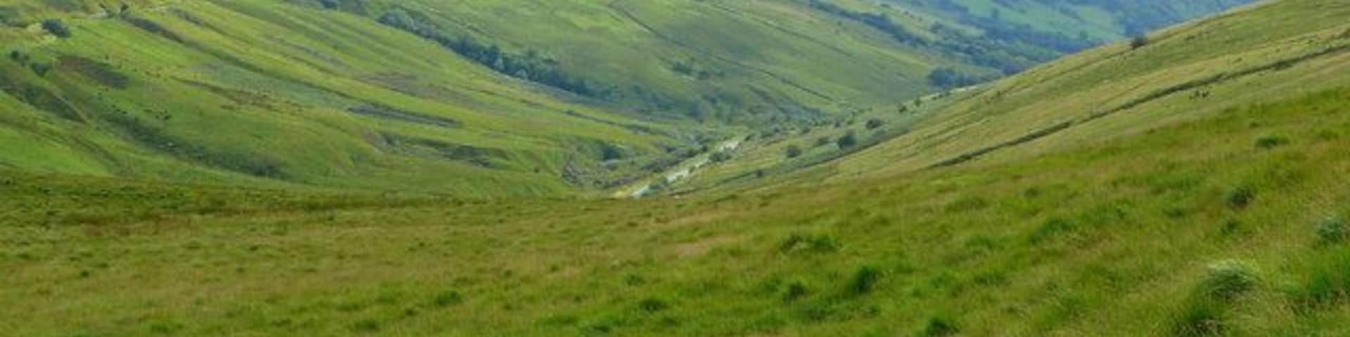 Nant Tywynni valley Viewed from near the watershed at Bwlch Bryn-rhudd.
