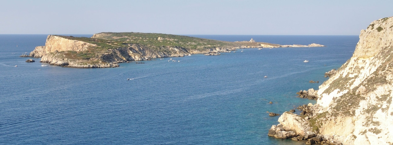 Capraia Island from San Nicola Island, Tremiti, Foggia, Italy
