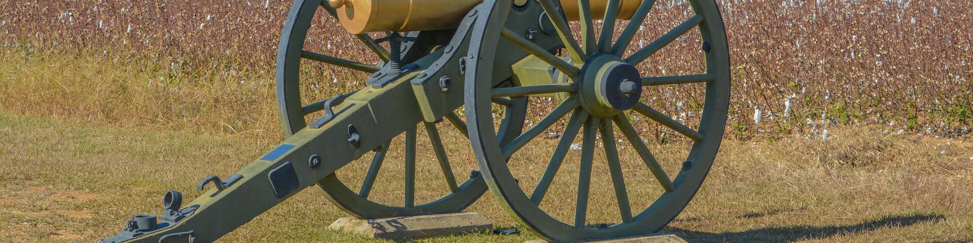 Cannons at the Civil War Battle of Raymond, in Raymond Military Park, Hinds County, Mississippi