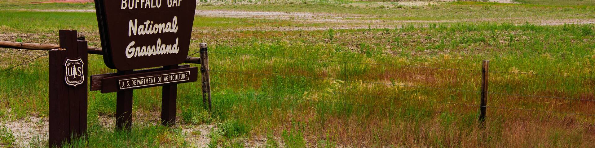 Buffalo Gap National Grasslands US Forest Service sign in South Dakota