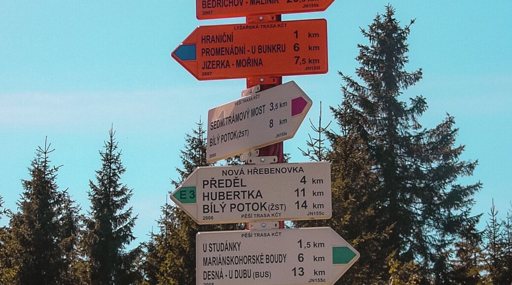 Different hiking routes through the Krkonoše or also called as "Karkonosze, Riesengebirge, Riesageberge or Giant Mountains". Which is a mountain range located in the north of the Czech Republic and the south-west of Poland.