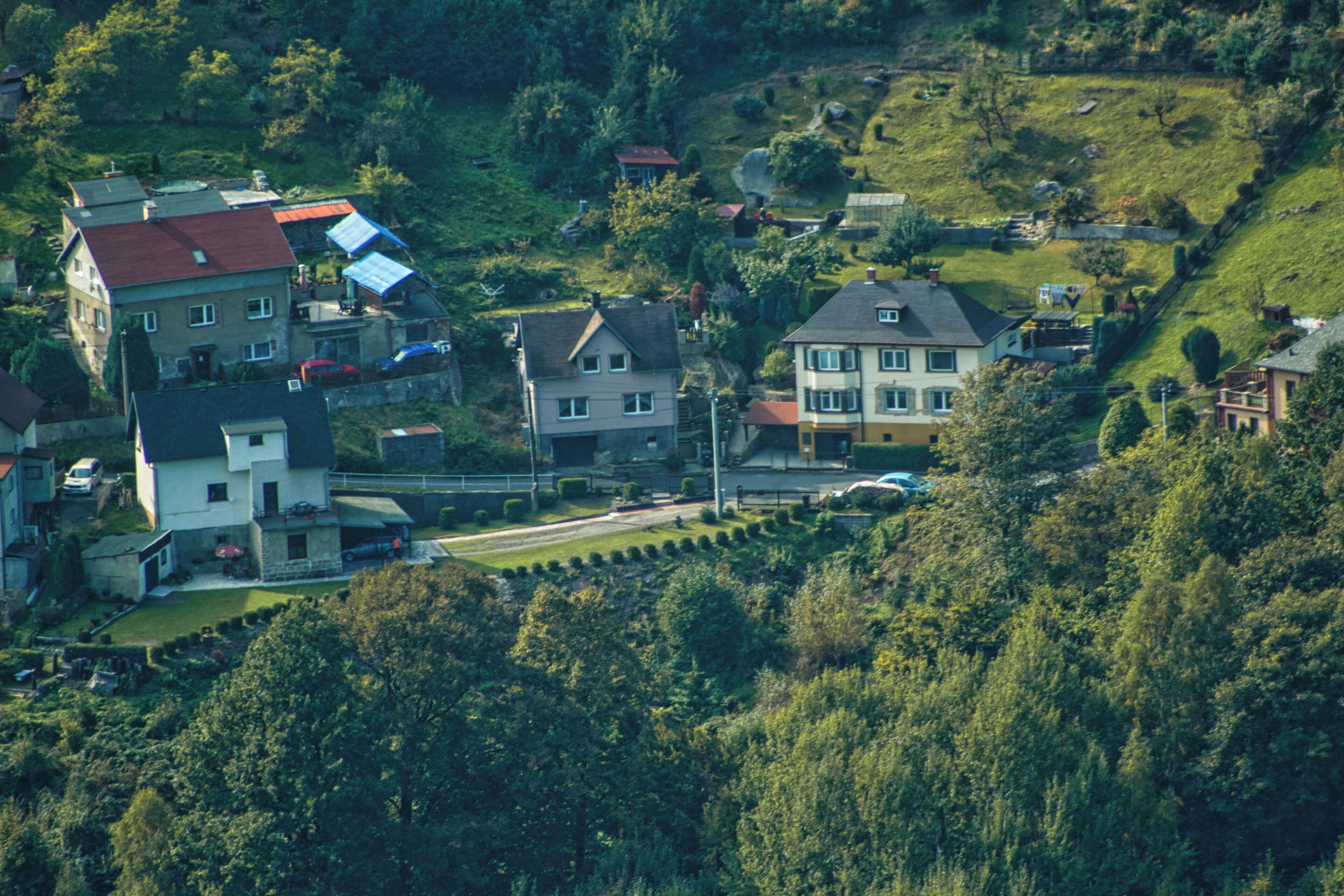 Buildings in Prostřední Žleb - view from Růžová vyhlídka