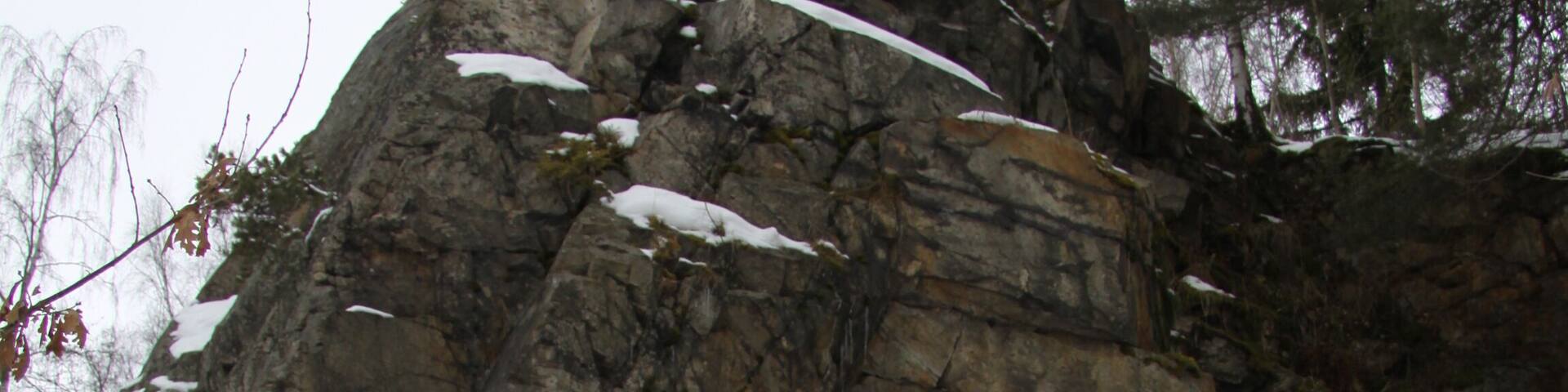 Natural monument Skalka in Prachatice District where tourmaline's "suns" are in granite, Czech Republic