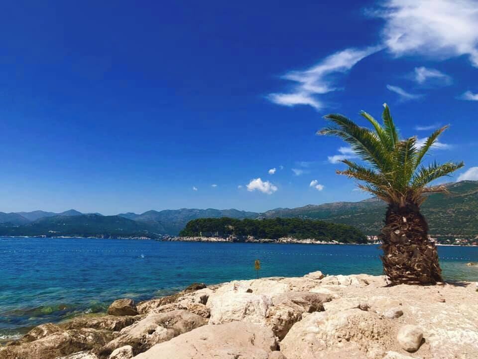 As part of staying at one of the Valamar hotel resorts in Dubrovnik, we discovered we could visit next door's Valamar Dubrovnik President Hotel's secret private beach for free.

To access the beach you enter the hotel and go down to the basement level in the lift. The beach boasts wonderful views facing the Elaphiti Islands.