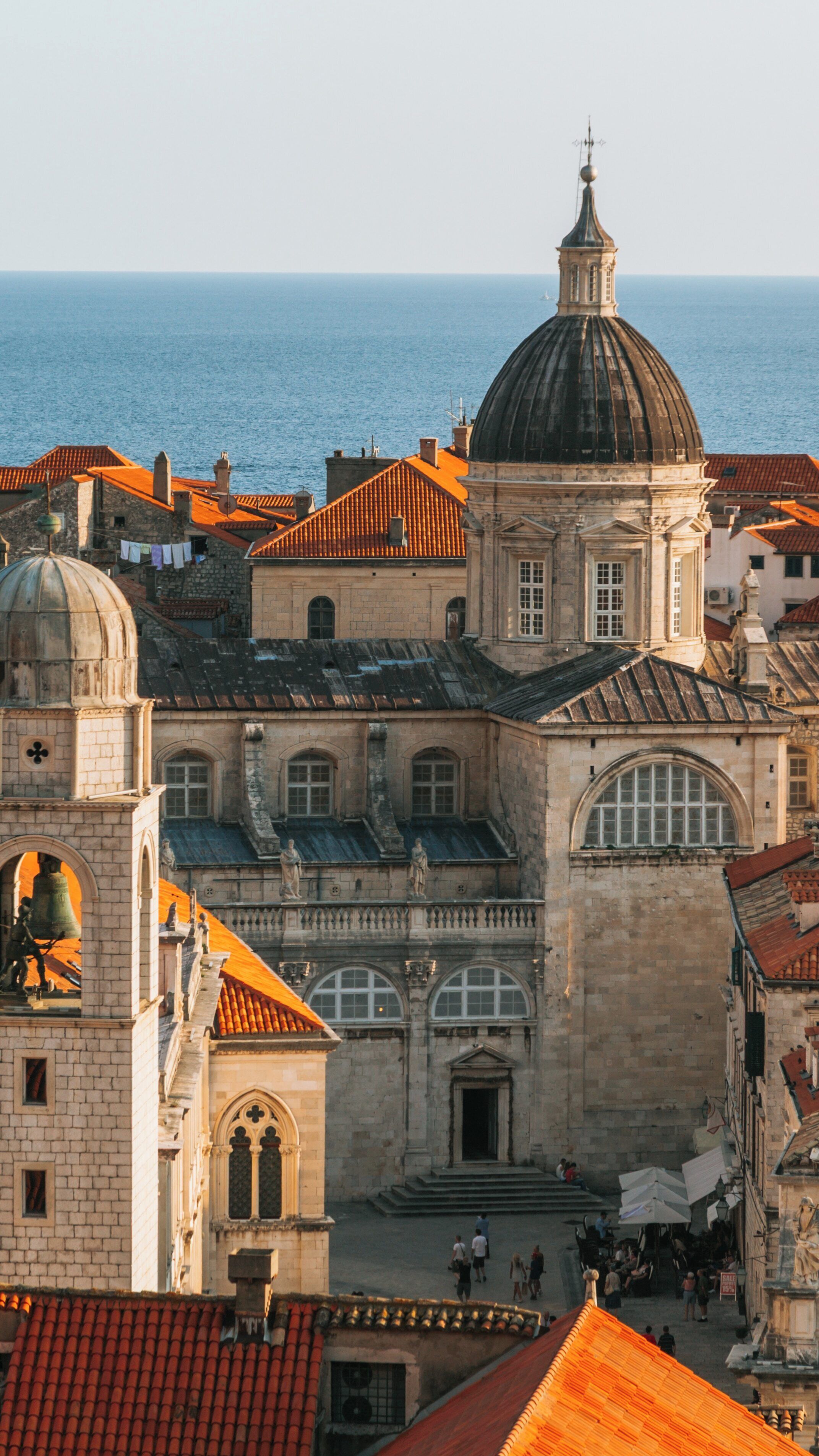 Stunning architecture of Dubrovnik Cathedral in Dubrovnik Old Town overlooking the Adriatic Sea during golden hour
