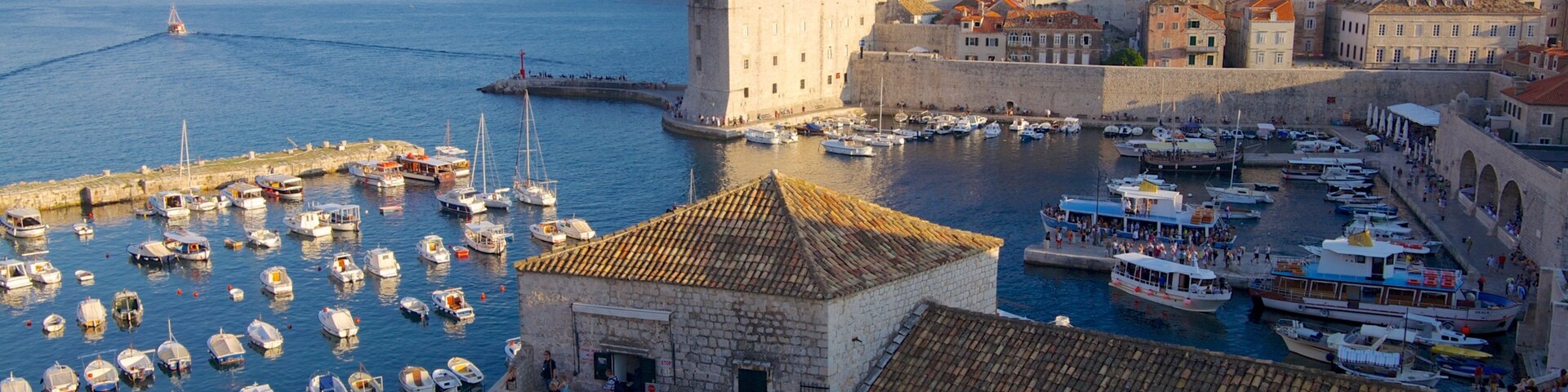 Dubrovnik - Southern Dalmatia which includes a marina, a bay or harbor and a coastal town