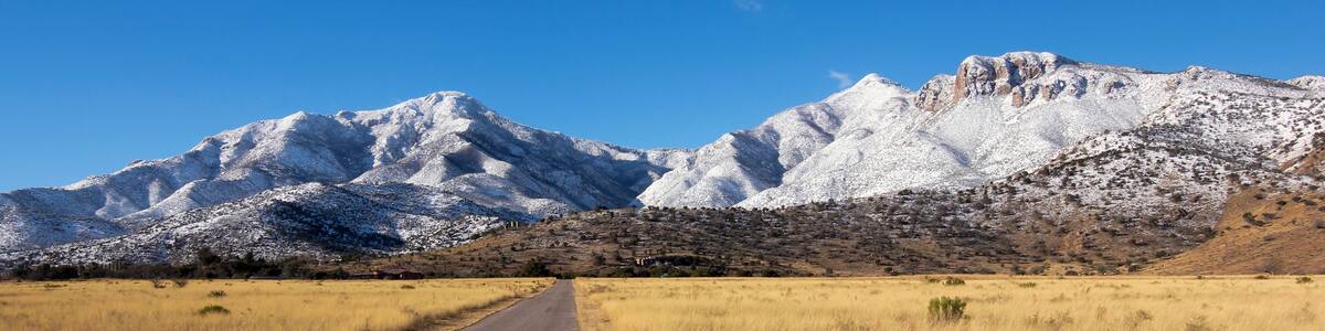 A Panorama of the Snowy Huachuca Mountains
