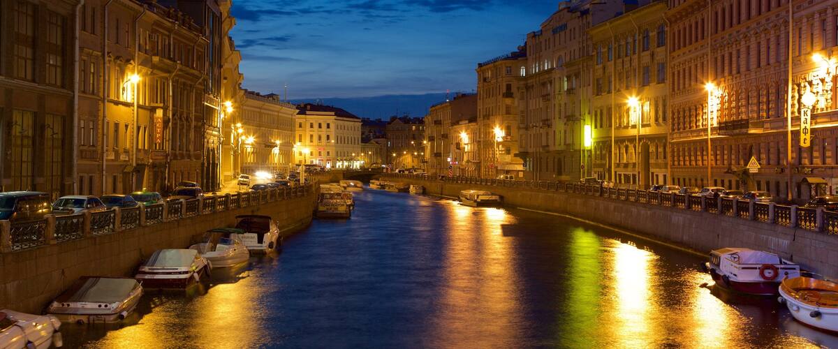 St. Petersburg which includes a city, a river or creek and night scenes