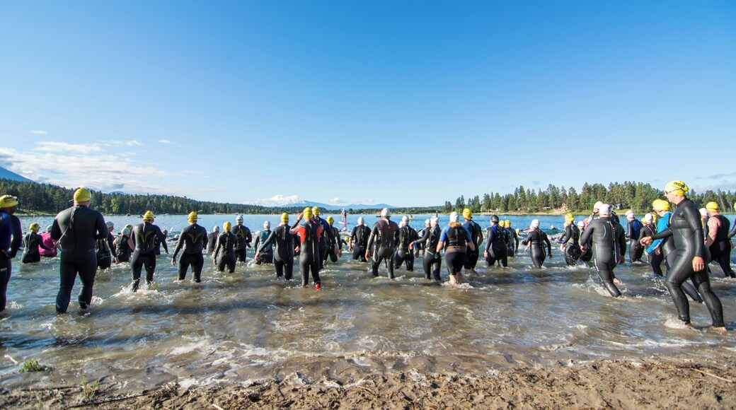 Swimmers brave the early summer swim in the epic Wasa Triathalon. #Adventure