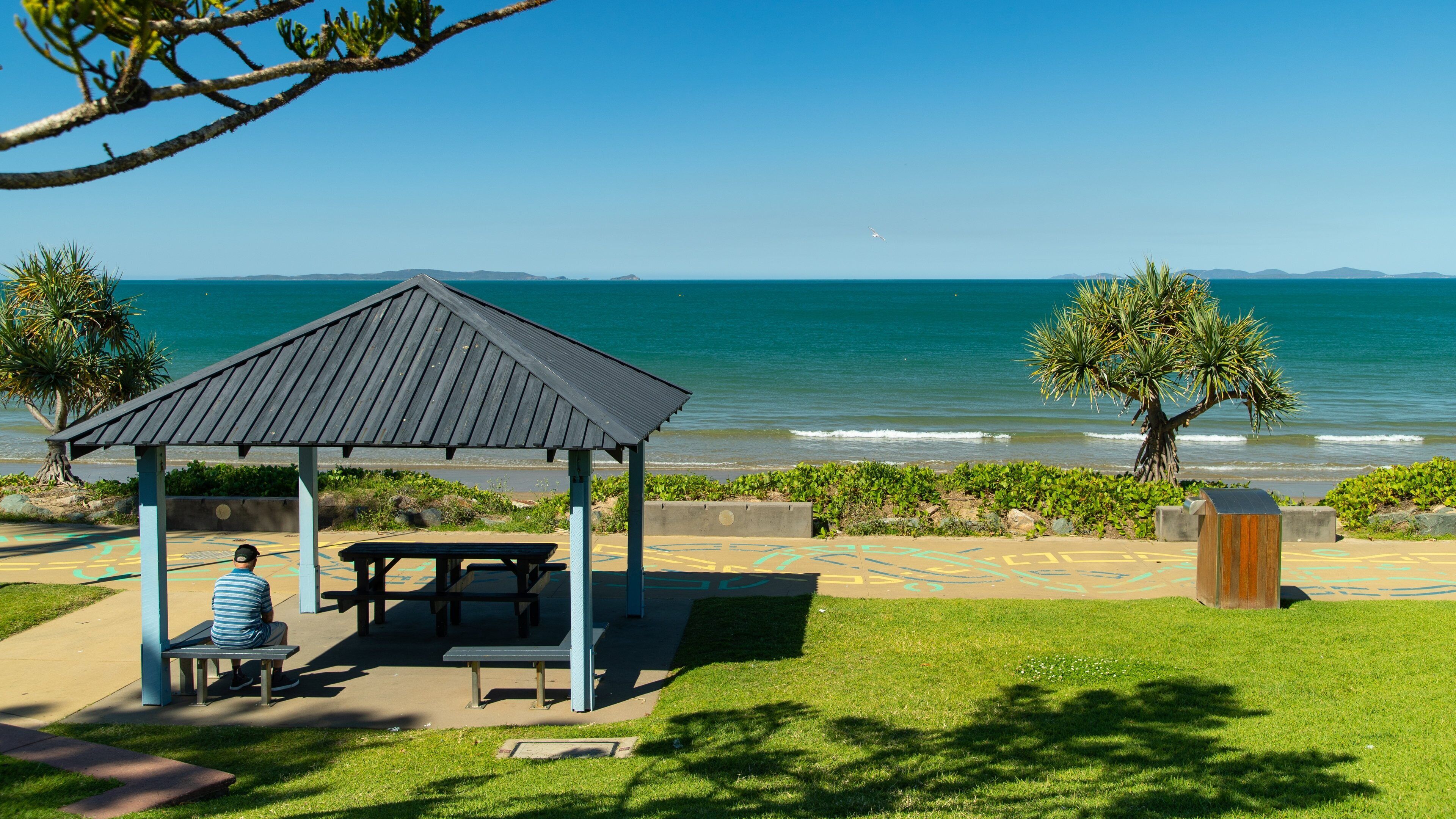 Yeppoon Beach which includes general coastal views and a garden as well as an individual male