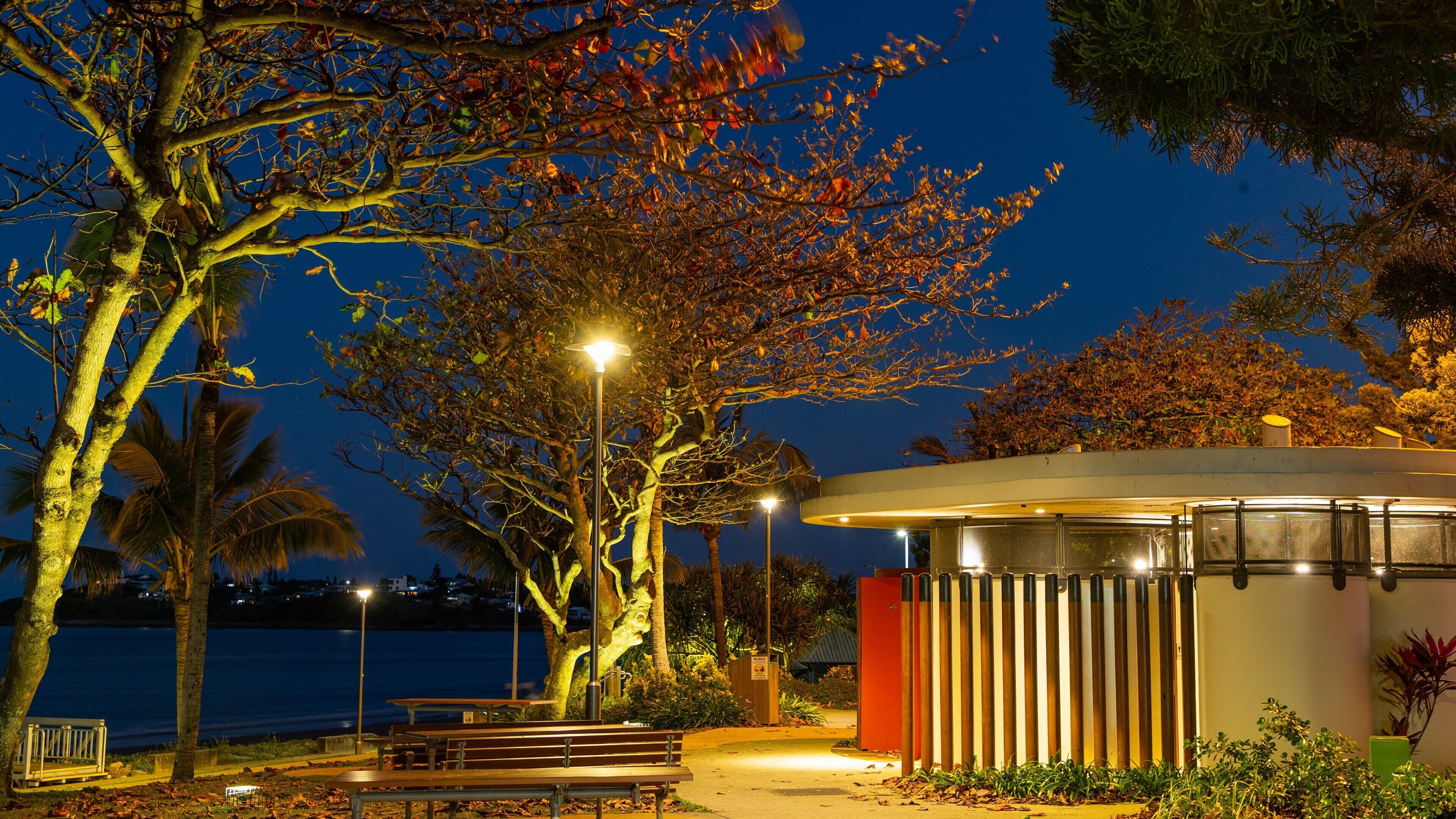 Yeppoon Beach featuring a park and night scenes
