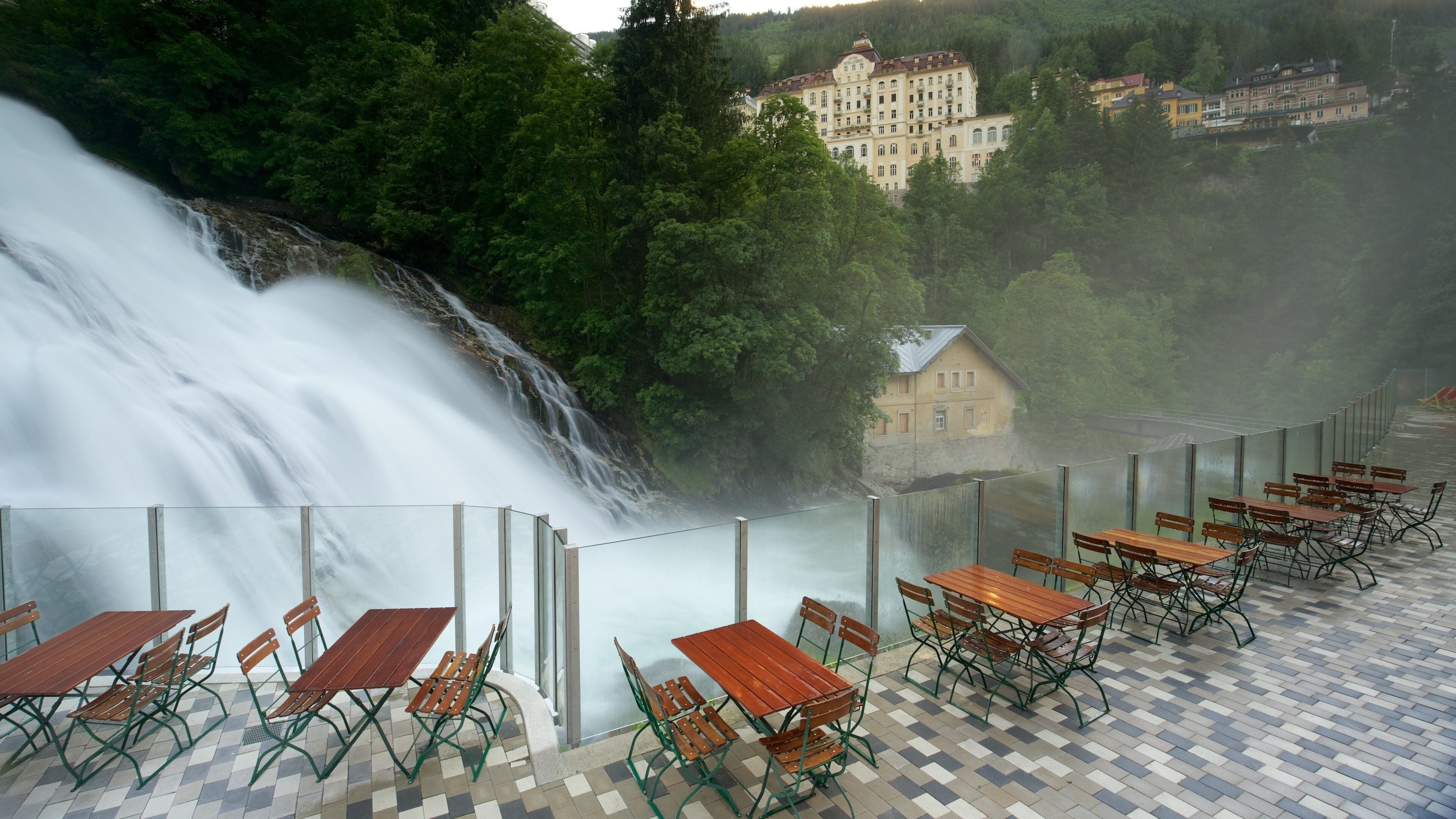 Salzburg featuring a cascade