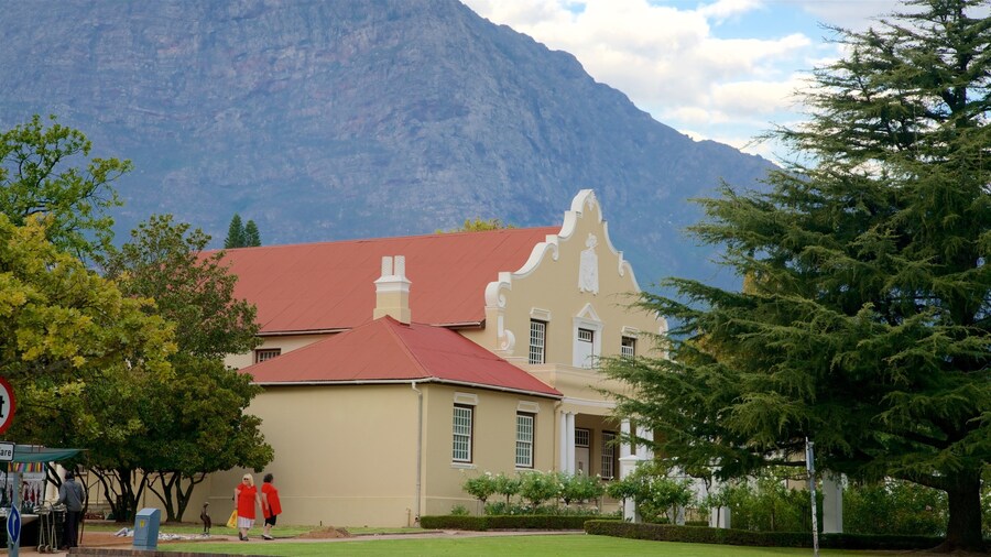 Franschhoek featuring an administrative buidling and heritage architecture as well as a couple